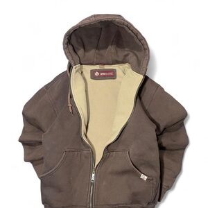 Dri Duck Brown Hoodie with Cream thermal lining